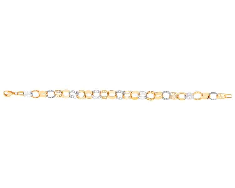 14 K Rhodium-Plated Yellow Gold Bracelet