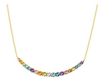 9 K Yellow Gold Necklace with Diamond - fineness 9 K