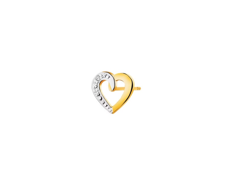 9ct Yellow Gold Earrings with Diamonds 0,003 ct - fineness 9 K