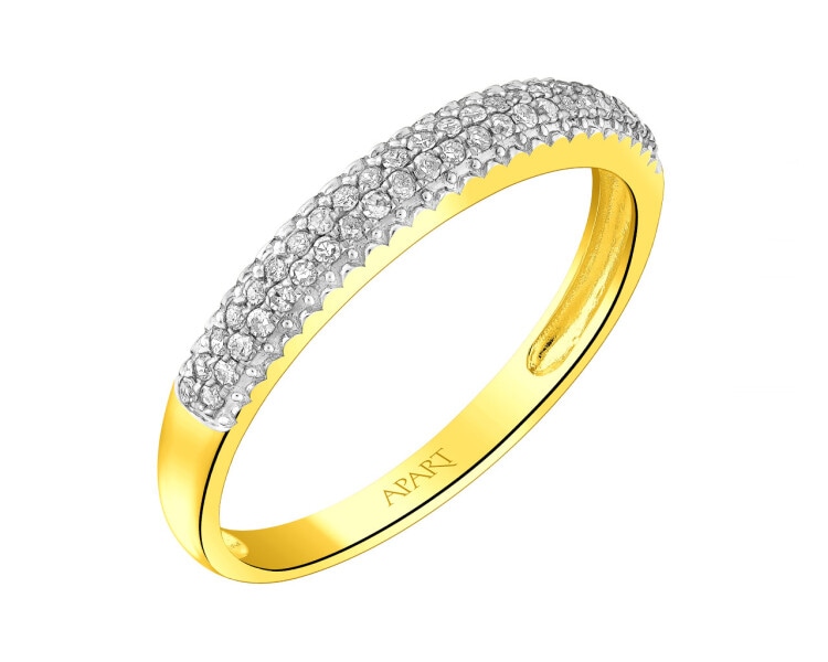 Zlatý prsten s diamanty 0,13 ct - ryzost 585