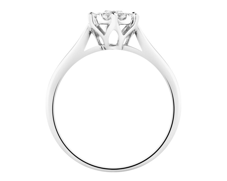 14 K Rhodium-Plated White Gold Ring  0,38 ct - fineness 14 K