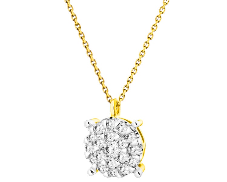 Zlatý náhrdelník s brilianty 0,25 ct - ryzost 585