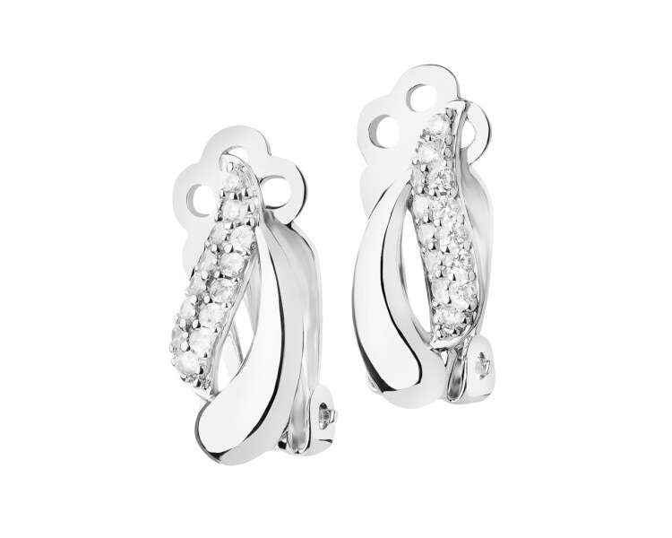 Rhodium Plated Silver Clip with Cubic Zirconia