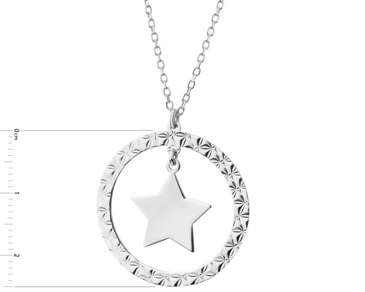 Stříbrný náhrdelník - hvězda, kroužek