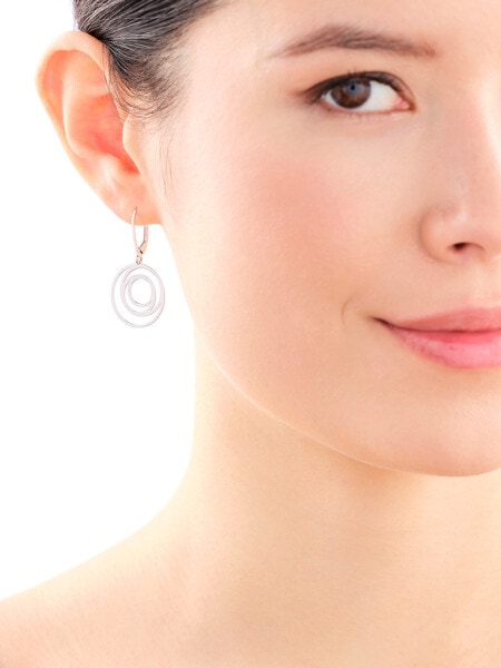 Rhodium Plated Silver Dangling Earring