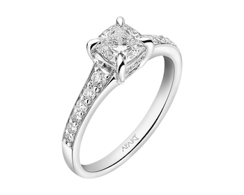 18 K Rhodium-Plated White Gold Ring 1,24 ct - fineness 18 K
