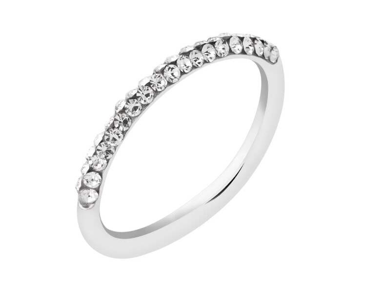 Stříbrný prsten s broušeným sklem