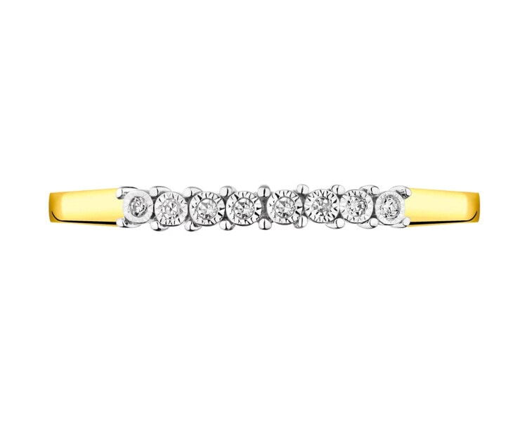 Prsten ze žlutého a bílého zlata s diamanty 0,02 ct - ryzost 585
