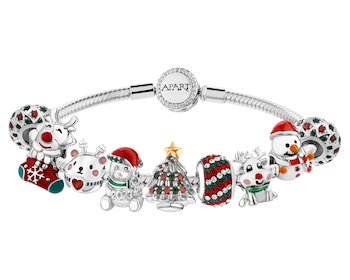 Bransoleta beads zestaw - renifer, miś, choinka, bałwanek, Święta