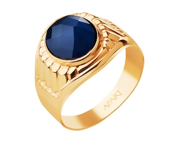 Zlatý pečetní prsten se zirkony