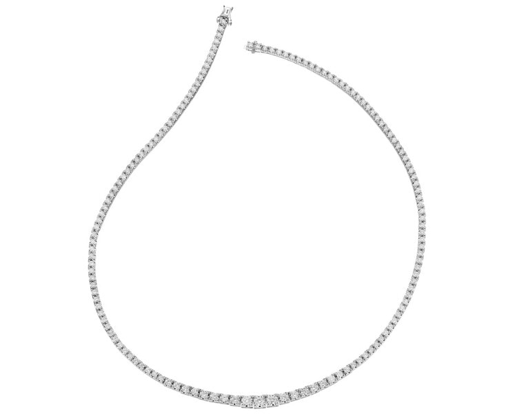 18 K Rhodium-Plated White Gold Necklace with Diamonds 6,24 ct - fineness 18 K