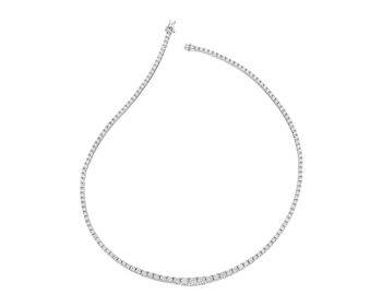 18 K Rhodium-Plated White Gold Necklace with Diamonds 6,25 ct - fineness 18 K