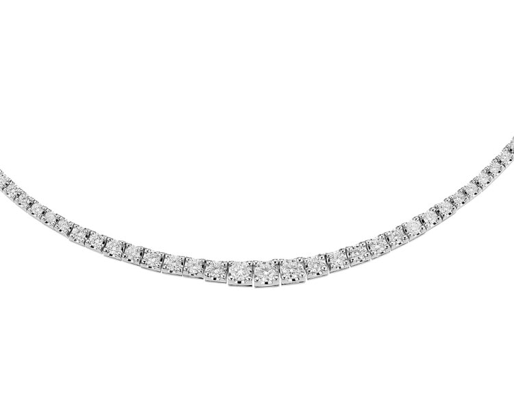 18 K Rhodium-Plated White Gold Necklace with Diamonds 6,24 ct - fineness 18 K