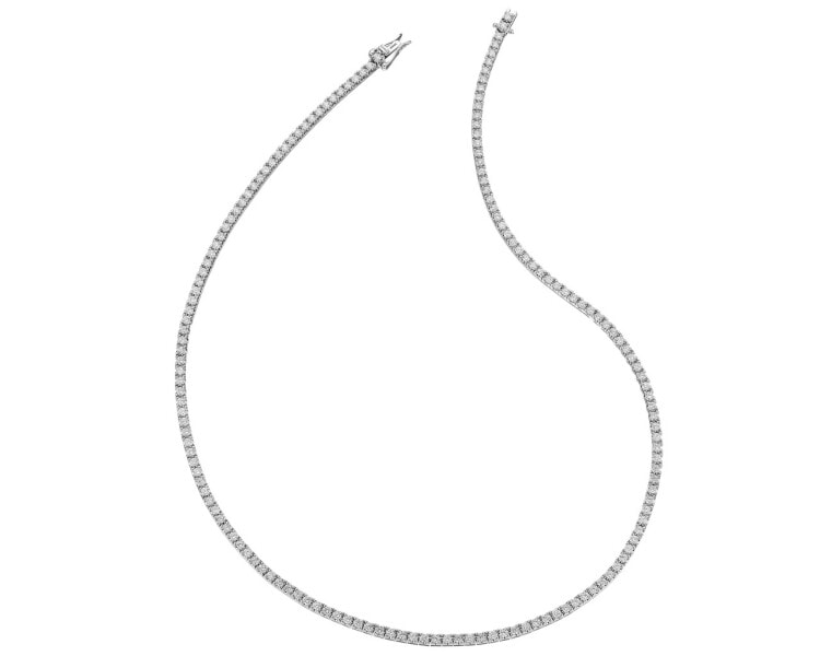 18 K Rhodium-Plated White Gold Necklace with Diamonds 5,75 ct - fineness 18 K