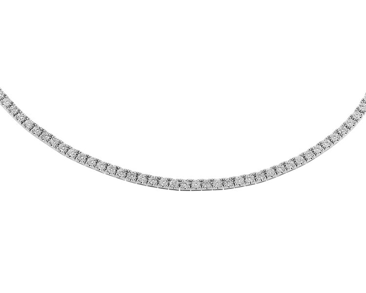 18 K Rhodium-Plated White Gold Necklace with Diamonds 5,75 ct - fineness 18 K