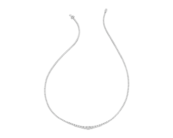 18 K Rhodium-Plated White Gold Necklace with Diamonds 3,52 ct - fineness 18 K