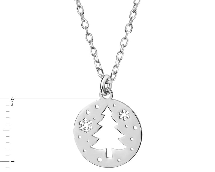 Stříbrný náhrdelník - vánoční stromek