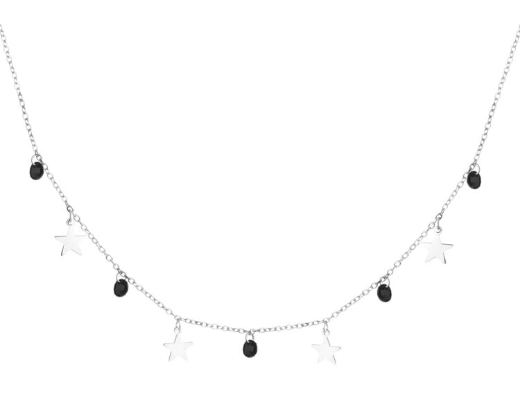 Stříbrný náhrdelník s broušeným sklem - hvězdy