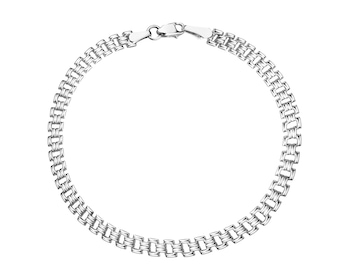 14 K Rhodium-Plated White Gold Bracelet