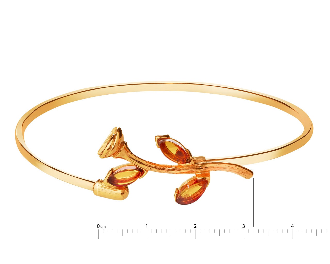 Gold-Plated Silver Rigid Bracelet with Amber - Ref No AP536-8614 / Apart