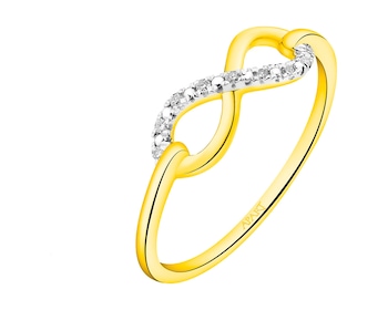 Zlatý prsten s diamanty - nekonečno 0,03 ct - ryzost 585