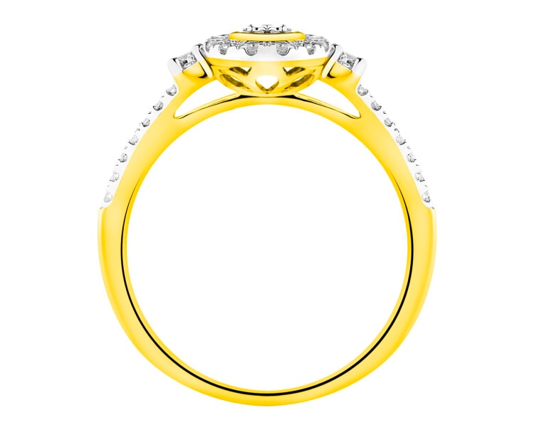Zlatý prsten s diamanty 0,29 ct - ryzost 585