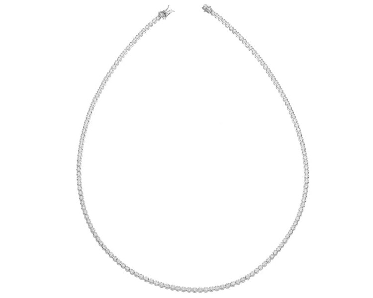 18 K Rhodium-Plated White Gold Necklace with Diamonds 2,37 ct - fineness 18 K
