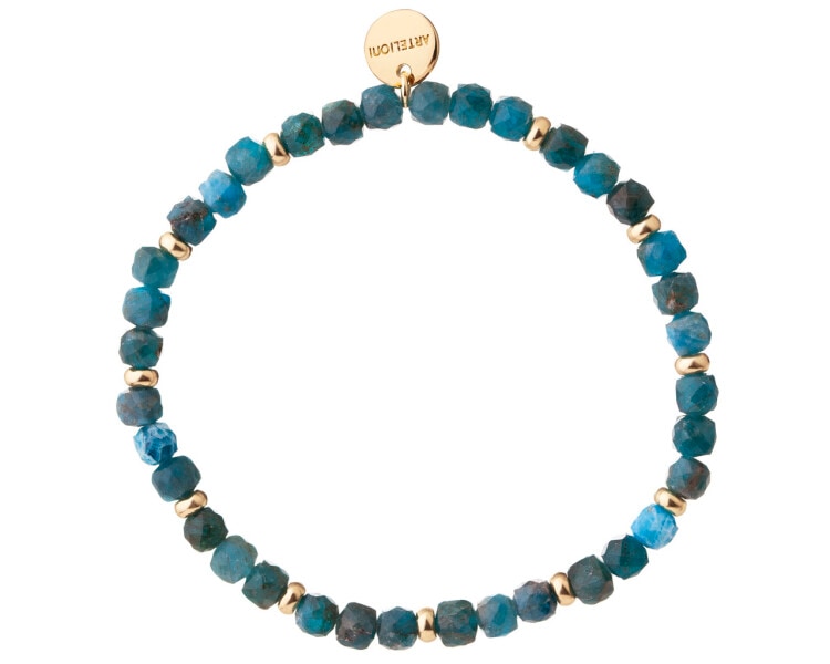 Gold-Plated Brass Bracelet with Apatite