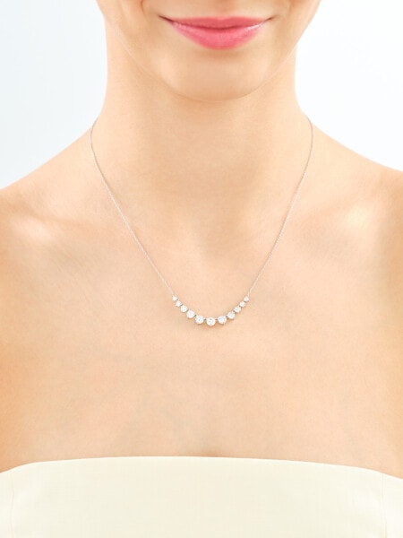 14 K Rhodium-Plated White Gold Necklace with Laboratory Diamonds - 2,00 ct - fineness 14 K