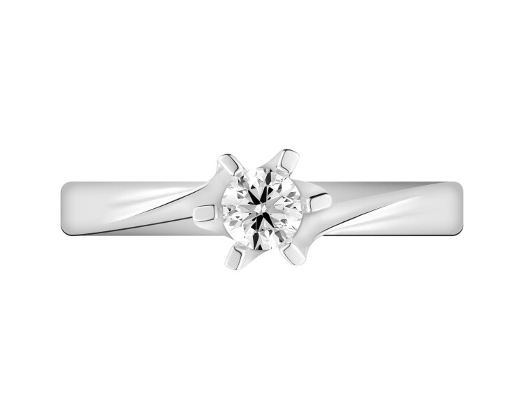 Prsten z bílého zlata s briliantem - SI2/H - 0,23 ct - ryzost 585