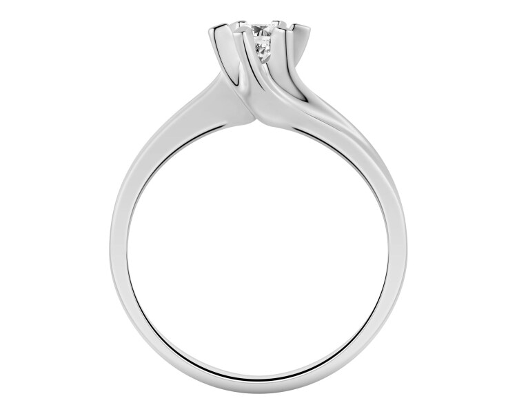 Prsten z bílého zlata s briliantem - SI2/H - 0,23 ct - ryzost 585