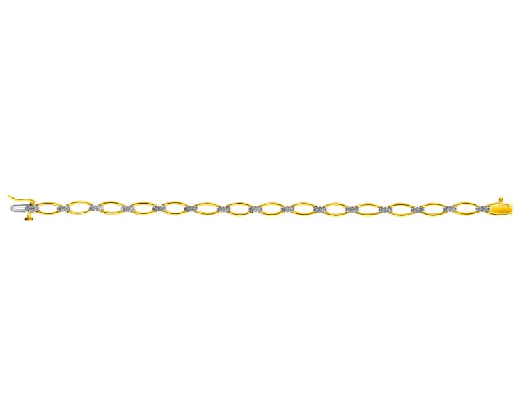 Bransoletka z żółtego złota z diamentami - 18 cm - 0,36 ct - próba 585