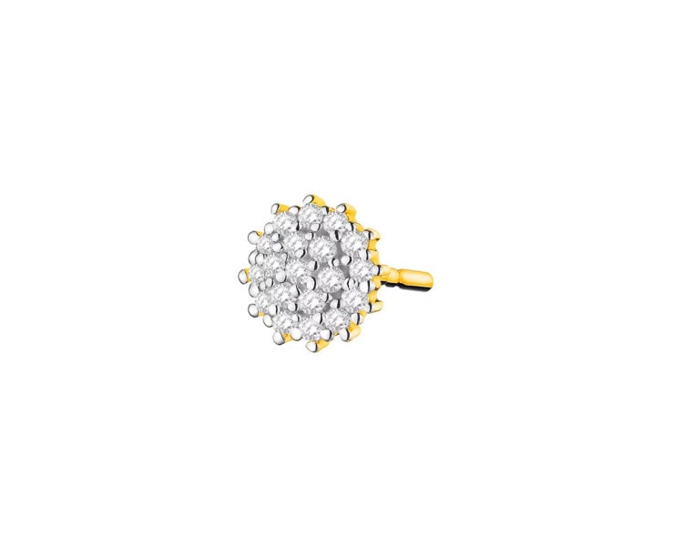 Yellow gold earrings with diamonds 0,04 ct - fineness 14 K