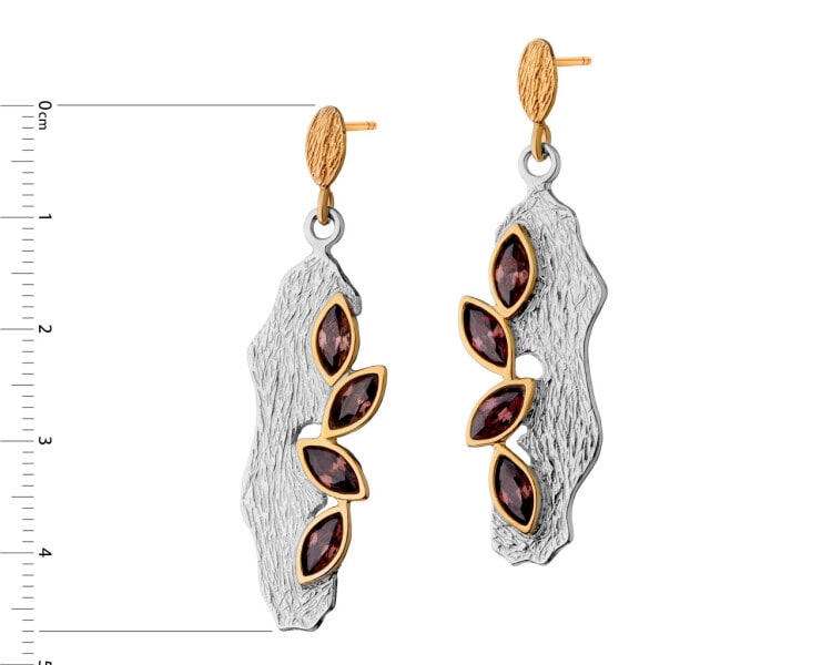 Rhodium-Plated Silver, Gold-Plated Silver Dangling Earring