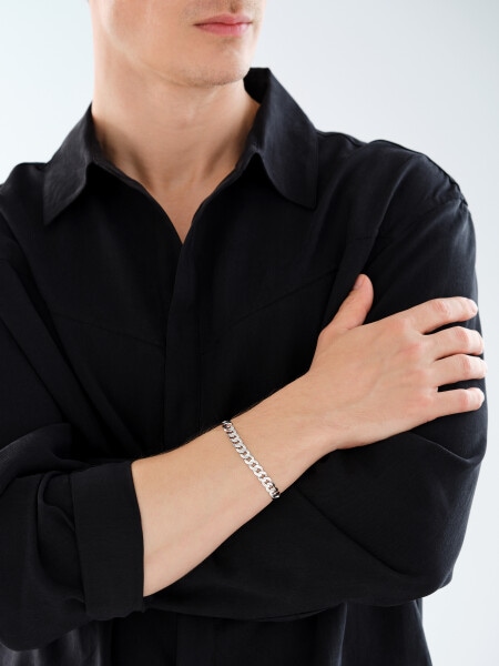 Rhodium Plated Silver Bracelet