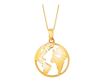 Złota zawieszka - mapa świata