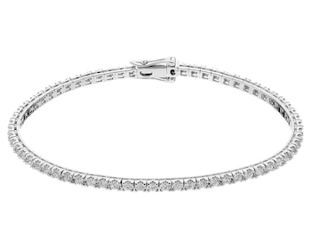 18 K Rhodium-Plated White Gold Tennis Bracelet with Diamonds 2,44 ct - fineness 18 K