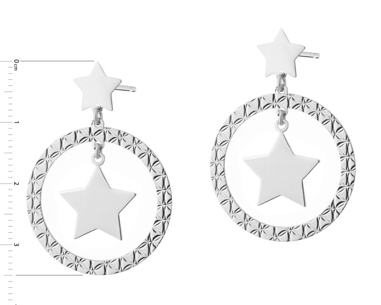 Stříbrné náušnice - hvězdy, kroužky
