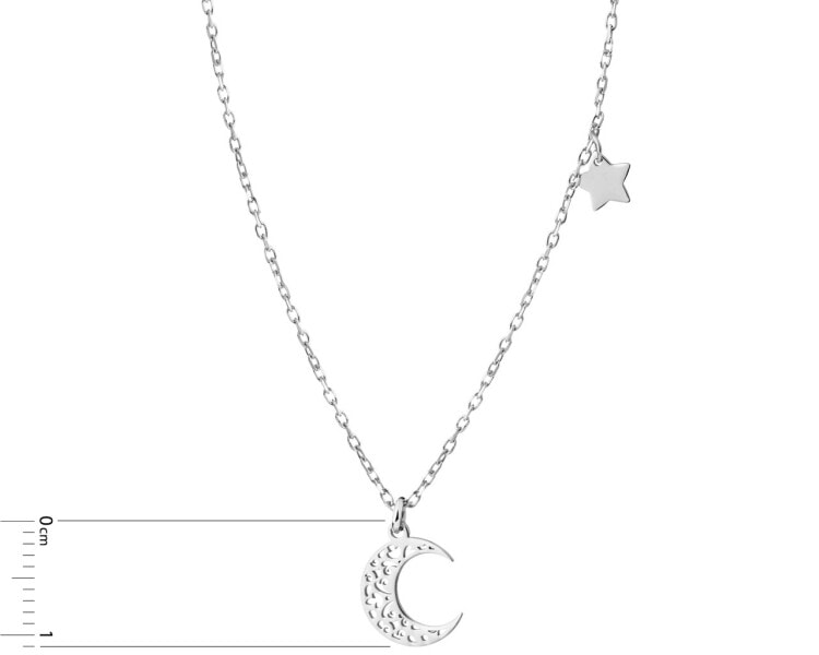 Stříbrný náhrdelník - půlměsíc, hvězda