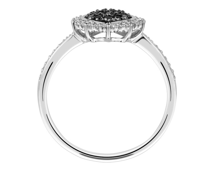 Prsten z bílého zlata s diamanty - ryzost 585