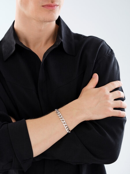 Rhodium Plated Silver Bracelet