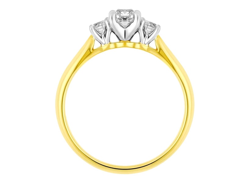 Pierścionek z żółtego i białego złota z diamentami – SI1/ H 0,70 ct - próba 585