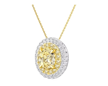 18 K White Gold, Yellow Gold Pendant with Diamonds 1,40 ct - fineness 750