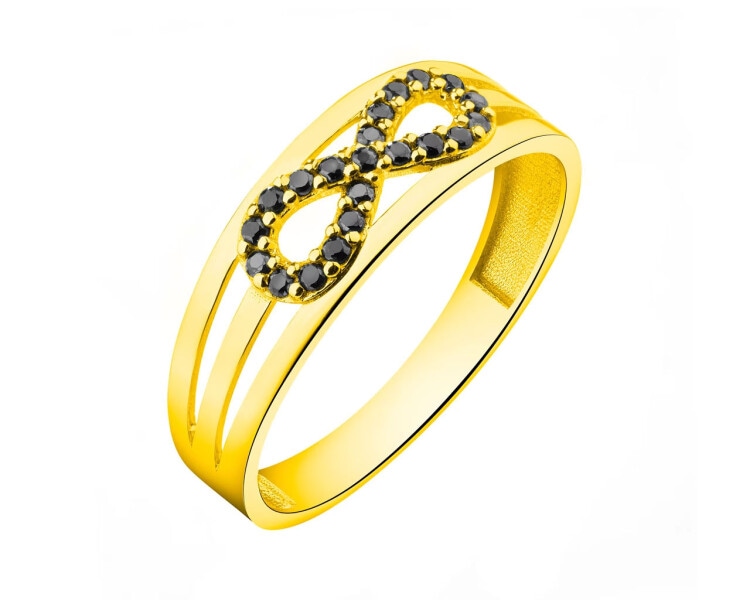 Złoty pierścionek z cyrkoniami - nieskończoność