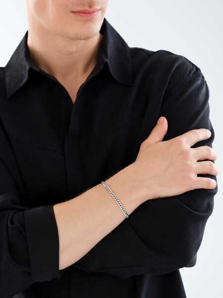 Rhodium Plated Silver Bracelet 