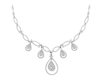 White gold necklace with diamonds 3,93 ct - fineness 14 K