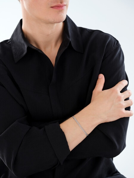 Rhodium Plated Silver Bracelet