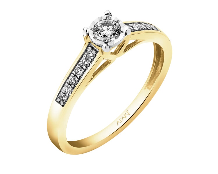 Zlatý prsten s brilianty 0,24 ct - ryzost 585