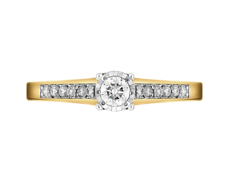 Zlatý prsten s brilianty 0,24 ct - ryzost 585