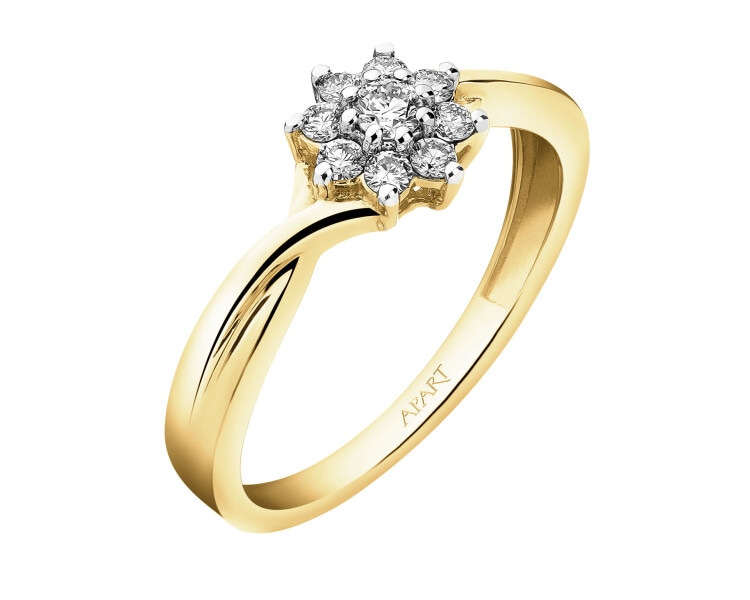 Zlatý prsten s brilianty 0,21 ct - ryzost 585